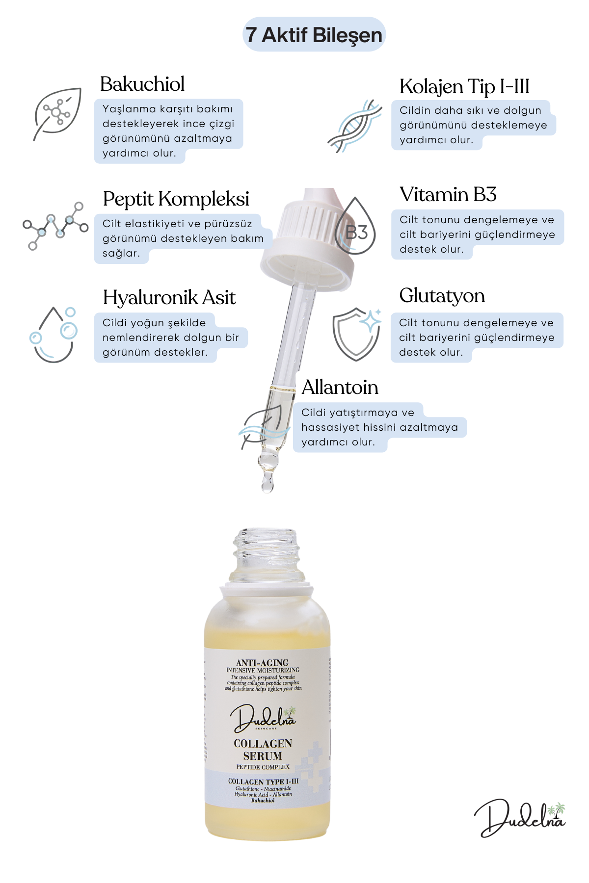 Yaşlanma Karşıtı Kolajen Yüz & Cilt Serumu | Yoğun Nem Ürün ikincil görseli