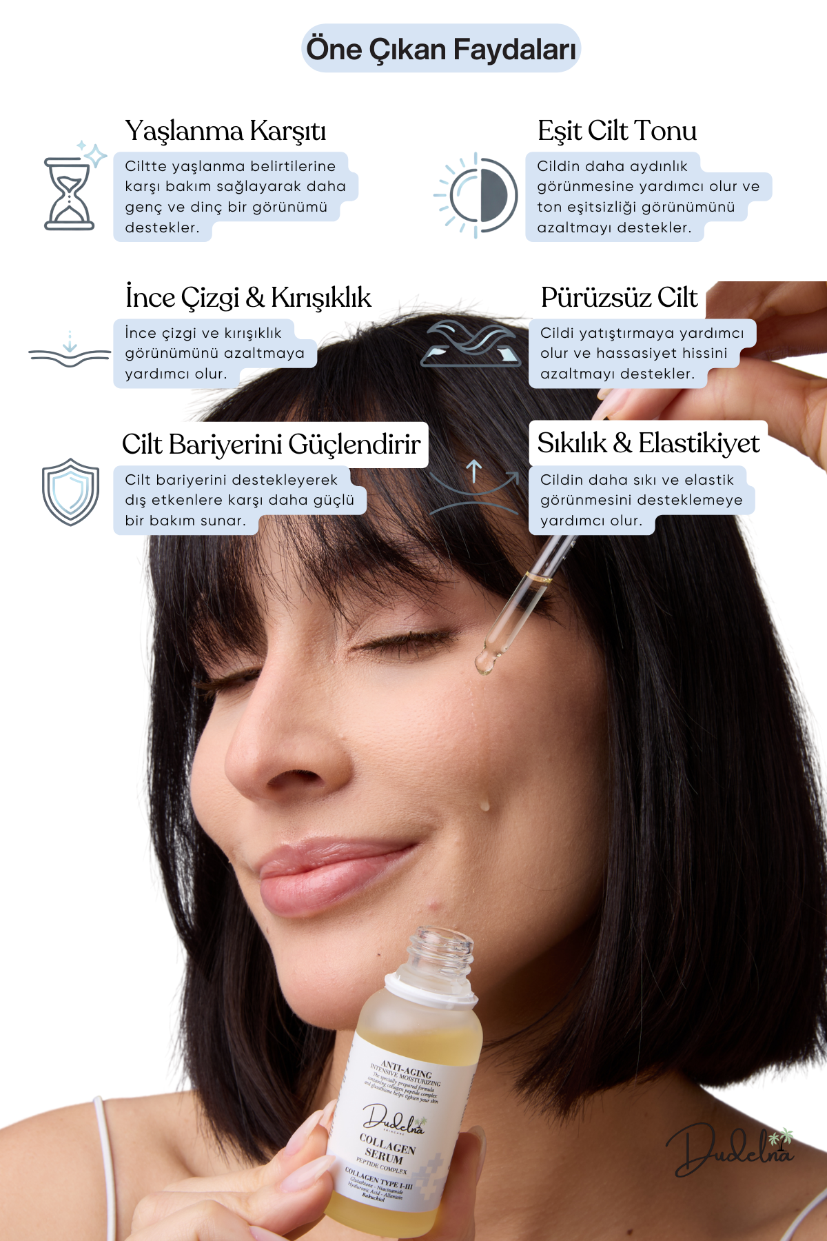 Yaşlanma Karşıtı Kolajen Yüz & Cilt Serumu | Yoğun Nem
