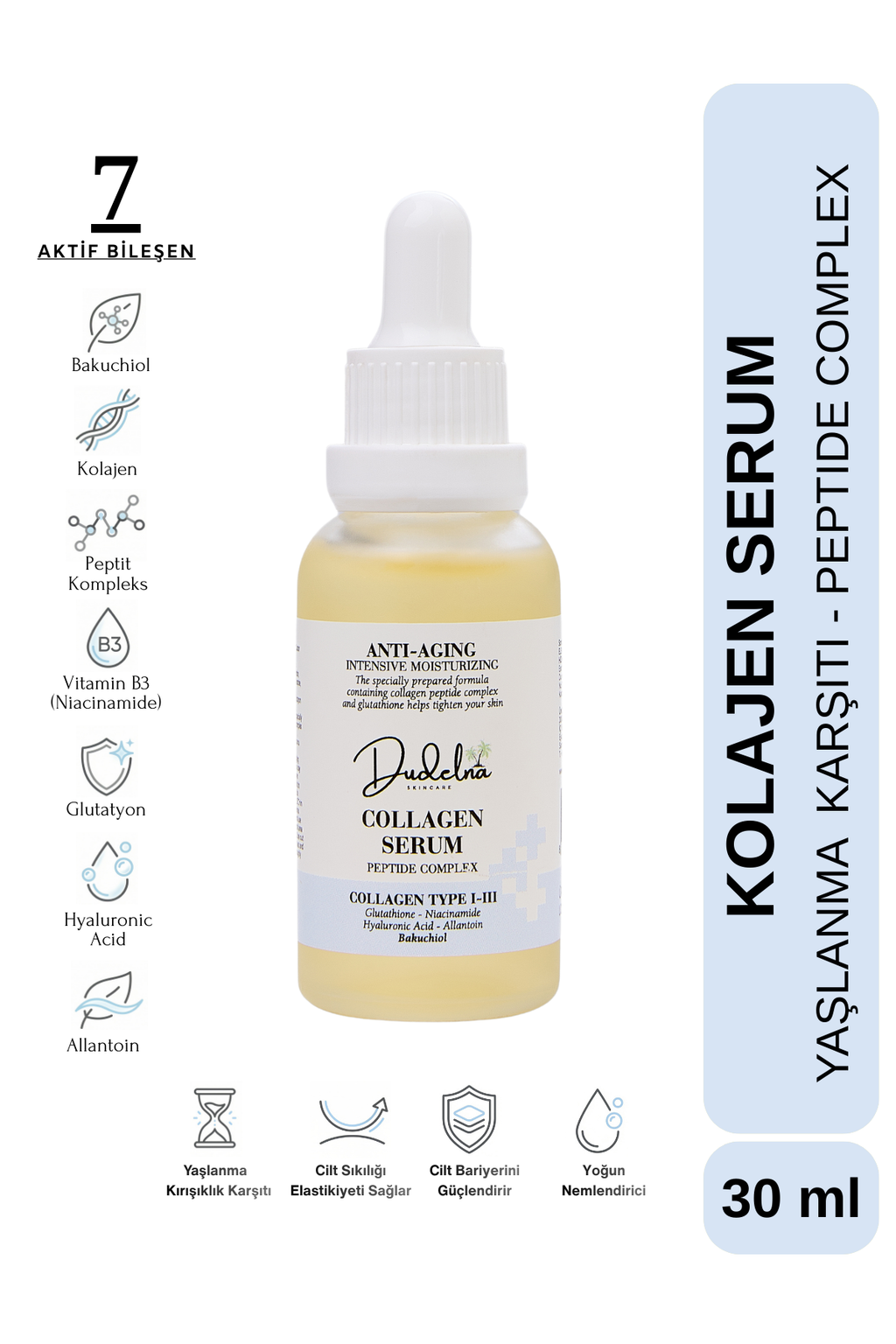 Yaşlanma Karşıtı Kolajen Yüz & Cilt Serumu | Yoğun Nem