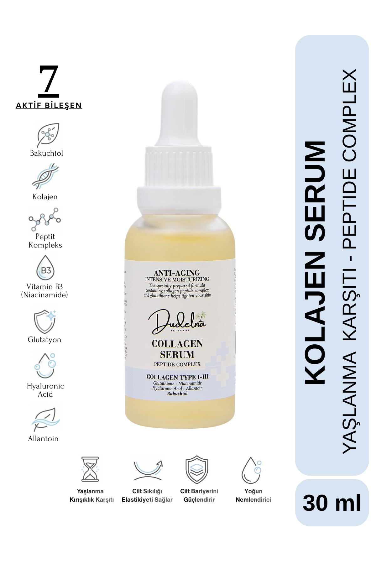 Yaşlanma Karşıtı Kolajen Yüz & Cilt Serumu | Yoğun Nem